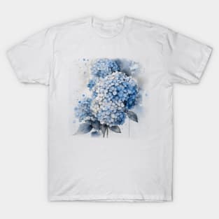 Hydrangea Flowers Watercolor Painting T-Shirt